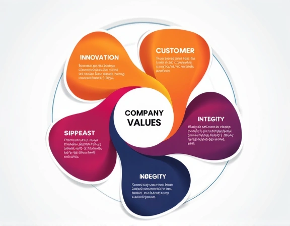 Abstract representation of company values like innovation and integrity