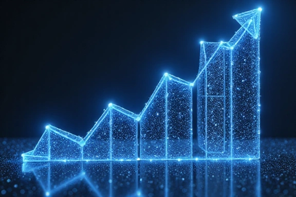 Growth chart representing company evolution