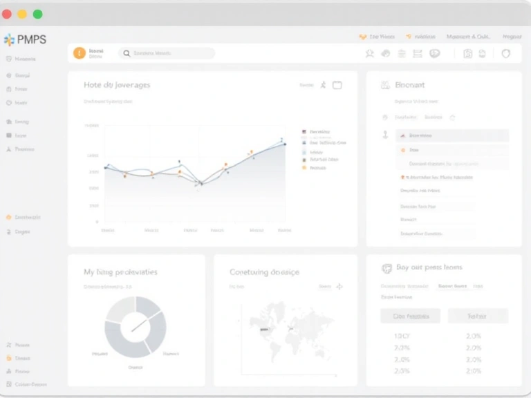 Modern interface screenshot of a PMS dashboard