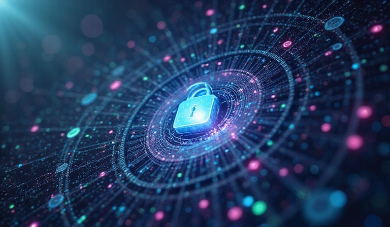 Abstract representation of digital rights management and intellectual property protection