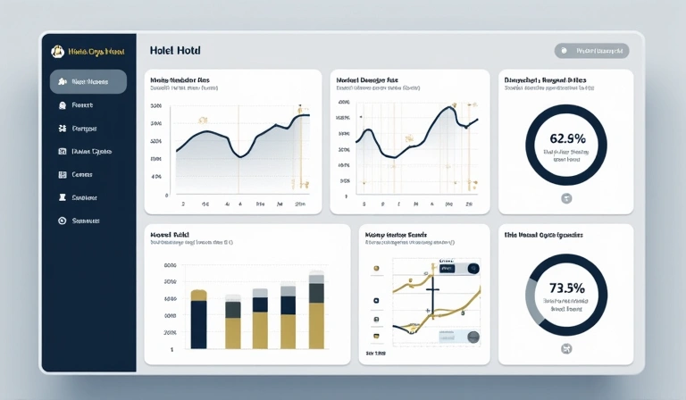 Digital dashboard showing hotel occupancy rates and revenue metrics
